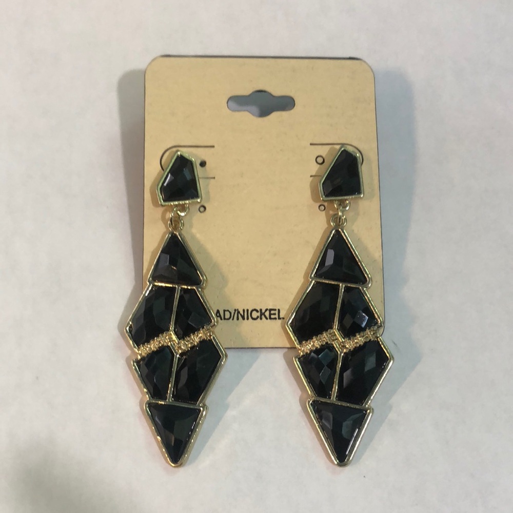 New black and gold Dangler Earrings